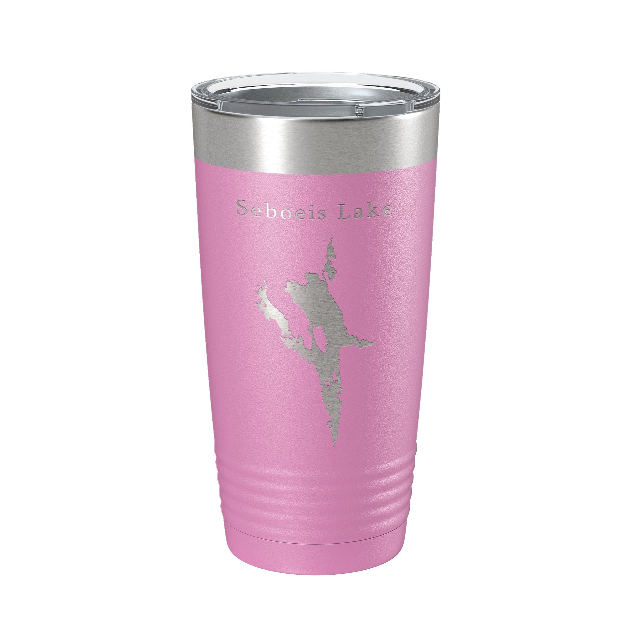 Seboeis Lake Map Tumbler Travel Mug Insulated Laser Engraved Coffee Cup Maine 20 oz