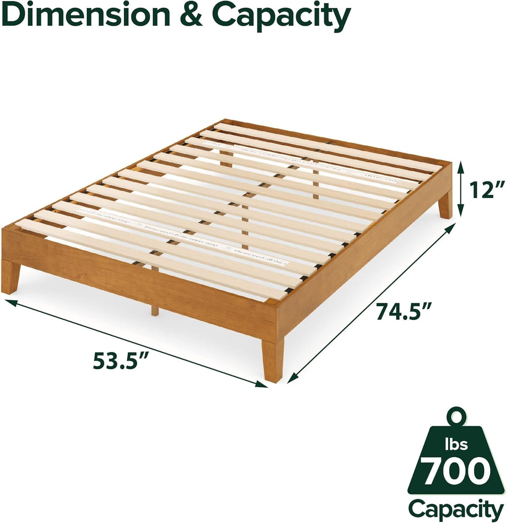Premium Twelveinch Wood Platform Bed Slats Full Size