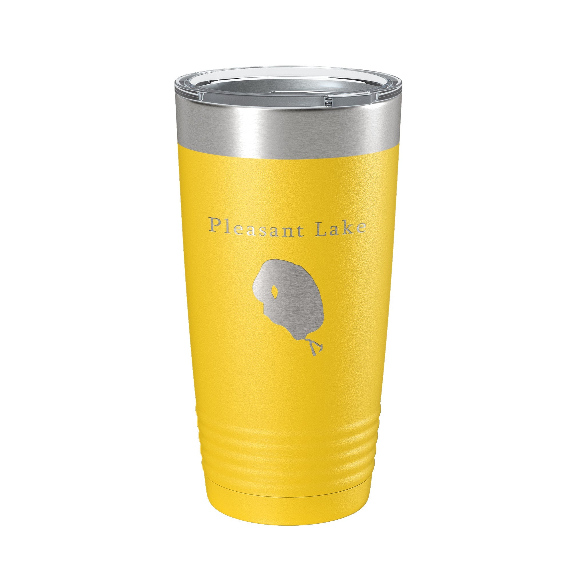 Pleasant Lake Map Tumbler Travel Mug Insulated Laser Engraved Coffee Cup Michigan 20 oz