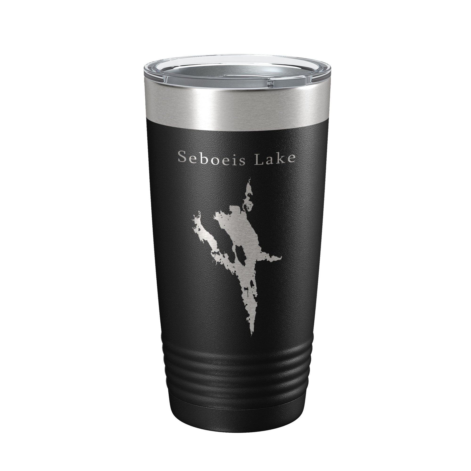 Seboeis Lake Map Tumbler Travel Mug Insulated Laser Engraved Coffee Cup Maine 20 oz