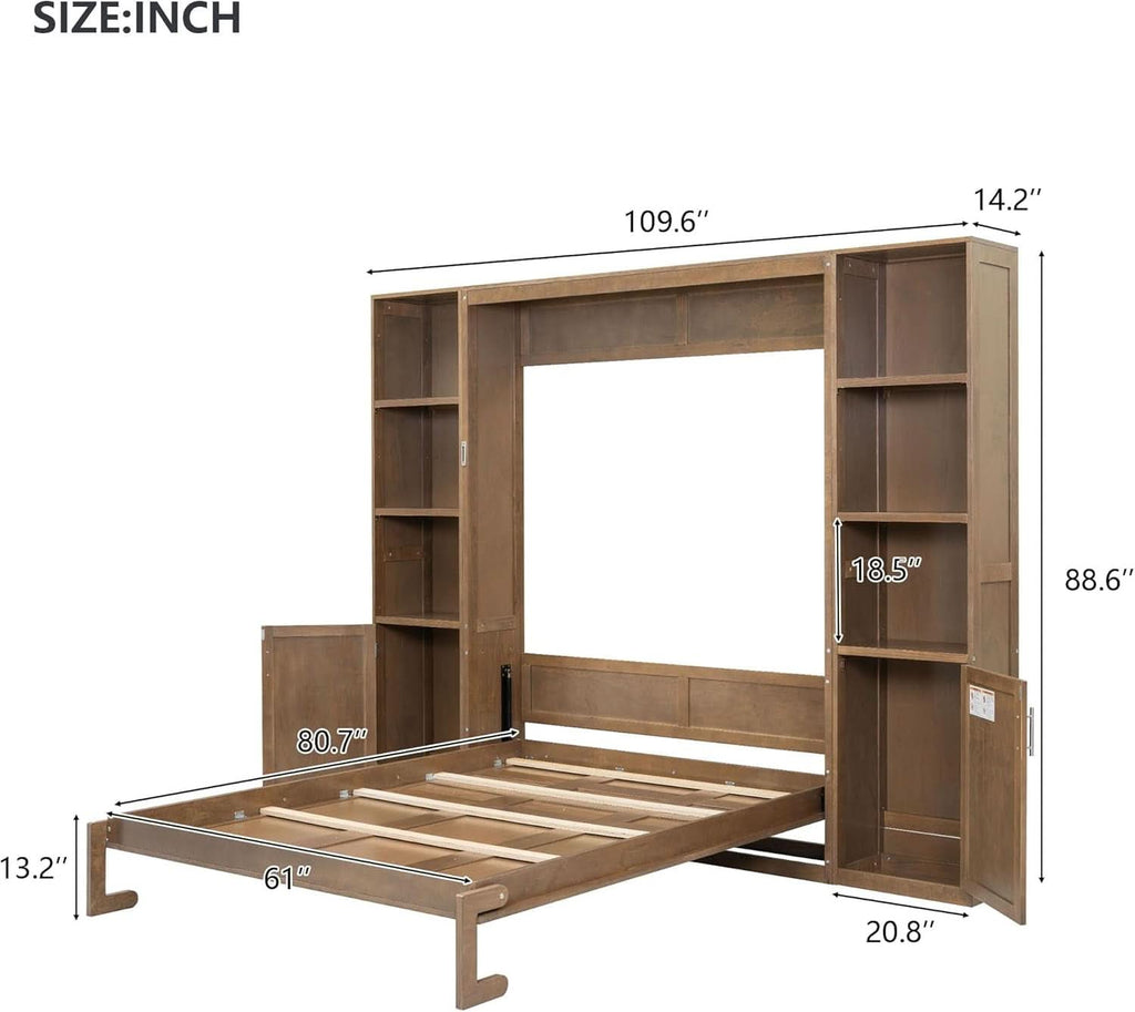 Queen Murphy Bed With Outstanding Storage Cabinets