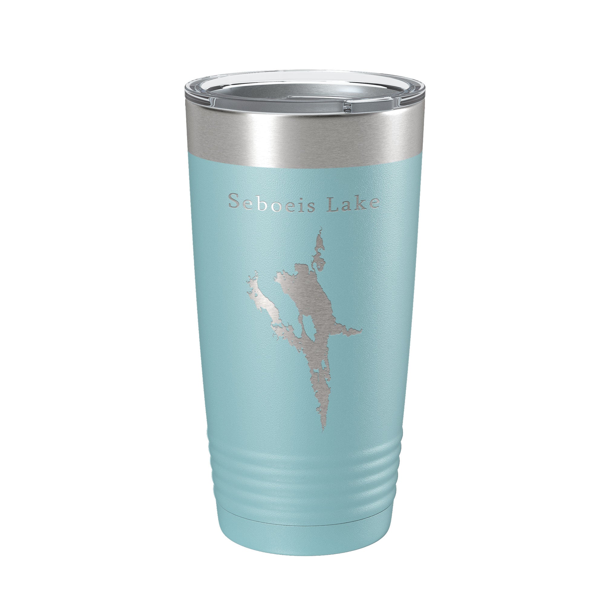 Seboeis Lake Map Tumbler Travel Mug Insulated Laser Engraved Coffee Cup Maine 20 oz