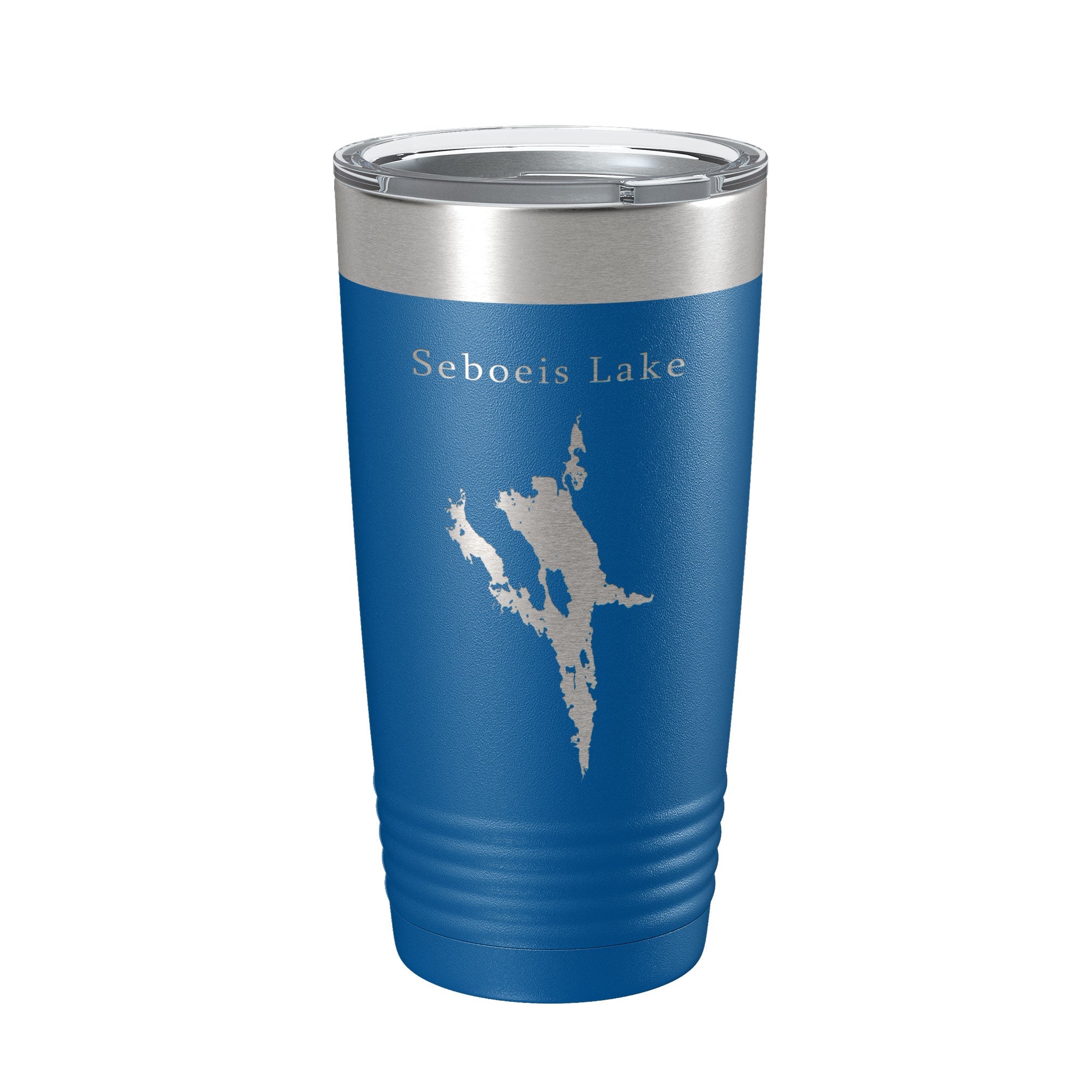 Seboeis Lake Map Tumbler Travel Mug Insulated Laser Engraved Coffee Cup Maine 20 oz