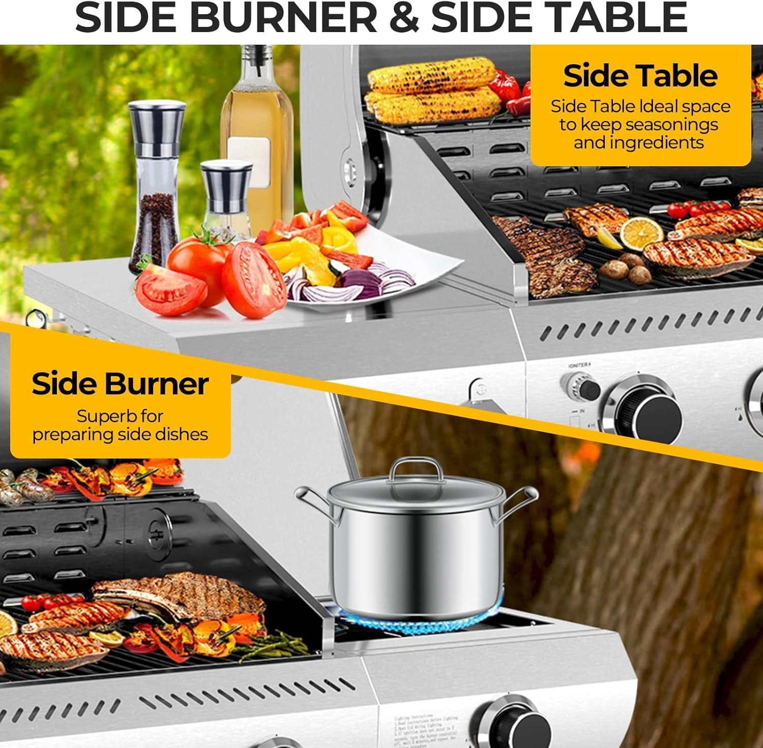 Propane Grill With Side Burner Commercial Grade Outdoor