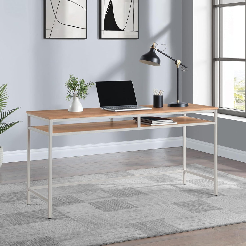 60 Inch Industrial Grade Woodgrain Office Desk Oak Top