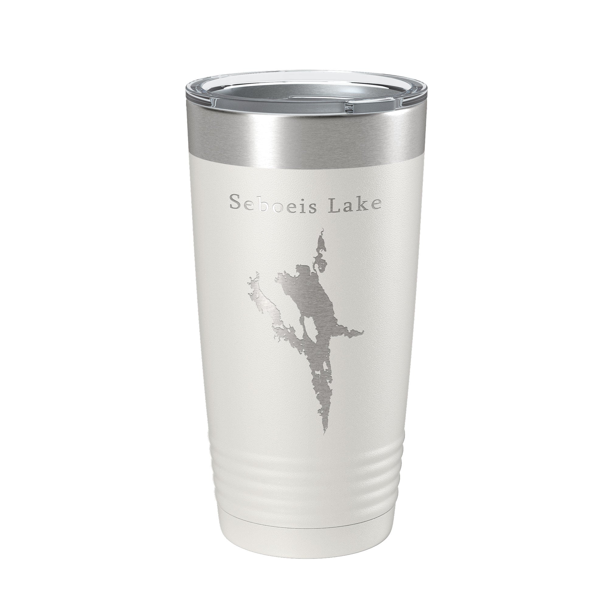 Seboeis Lake Map Tumbler Travel Mug Insulated Laser Engraved Coffee Cup Maine 20 oz