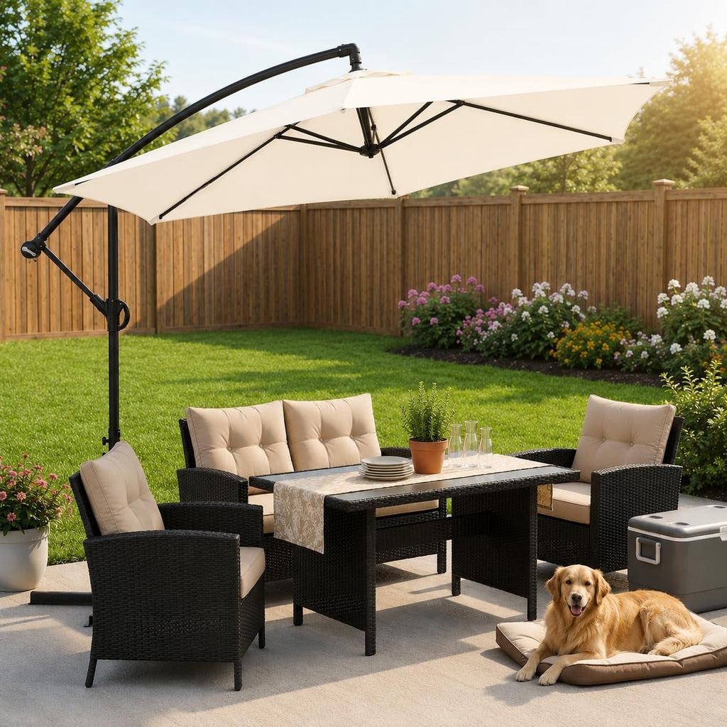 9ft Off set Cantilever Weatherproof Umbrella With Tilt