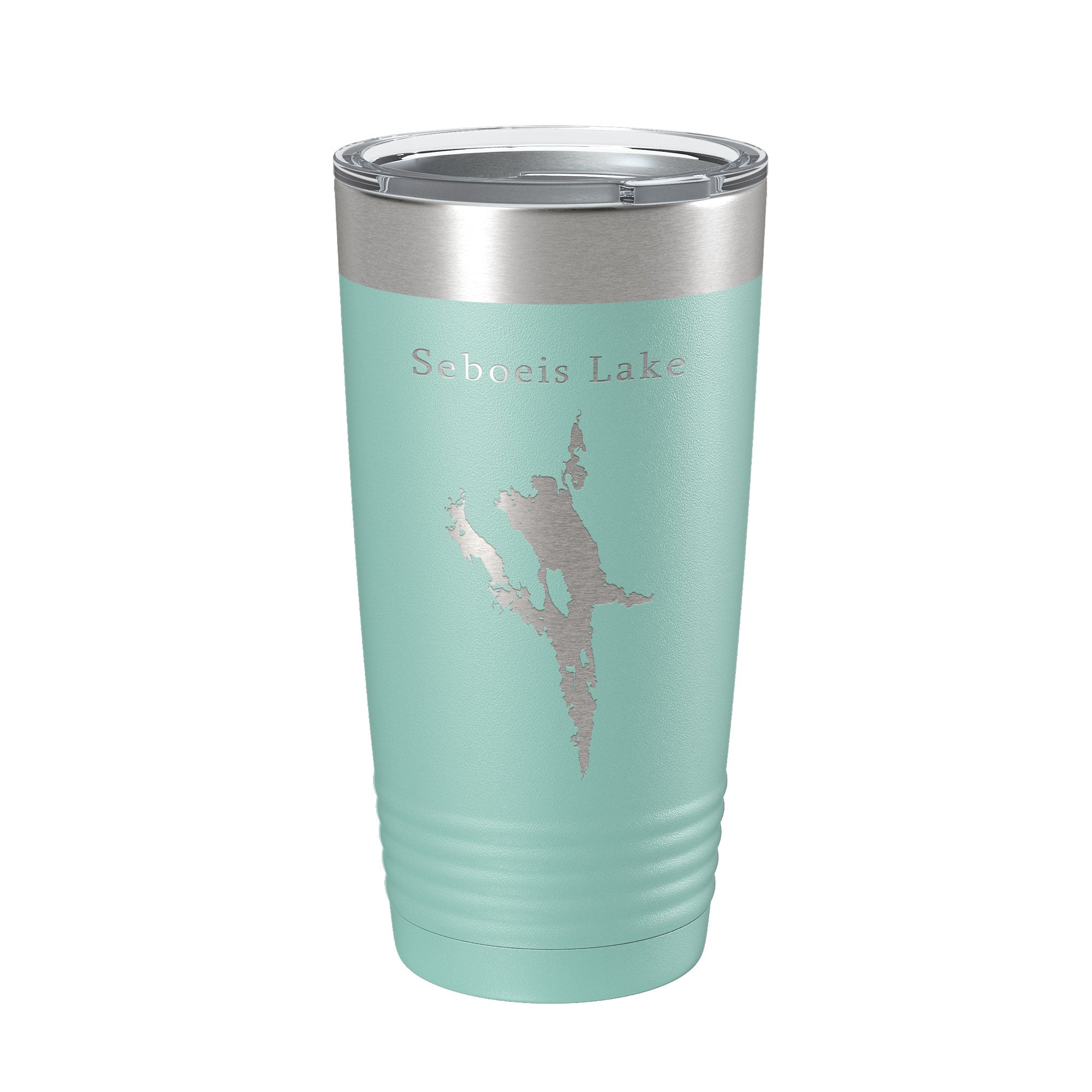 Seboeis Lake Map Tumbler Travel Mug Insulated Laser Engraved Coffee Cup Maine 20 oz