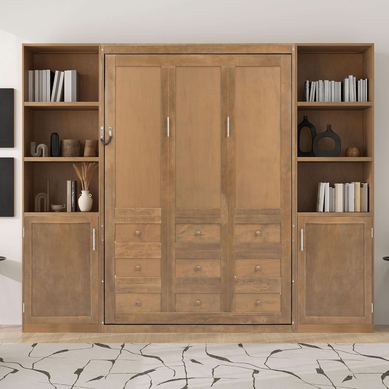 Queen Murphy Bed With Outstanding Storage Cabinets
