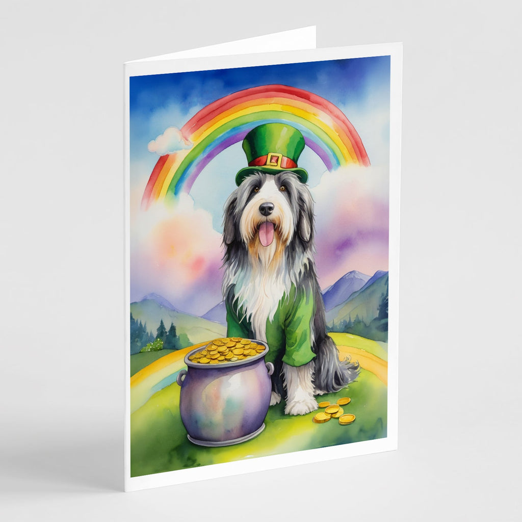 Bearded Collie St Patrick's Day Greeting Cards Pack of 8