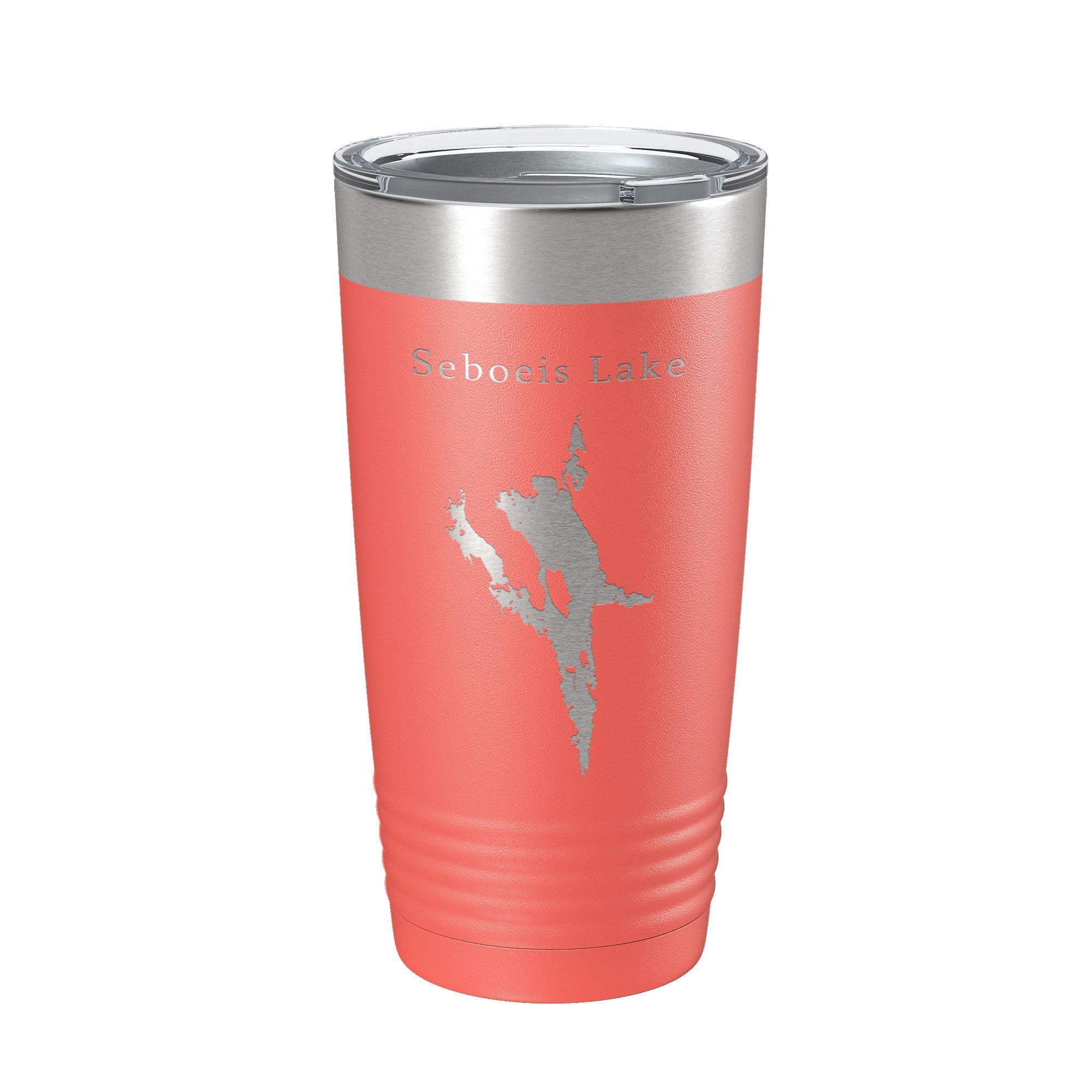 Seboeis Lake Map Tumbler Travel Mug Insulated Laser Engraved Coffee Cup Maine 20 oz