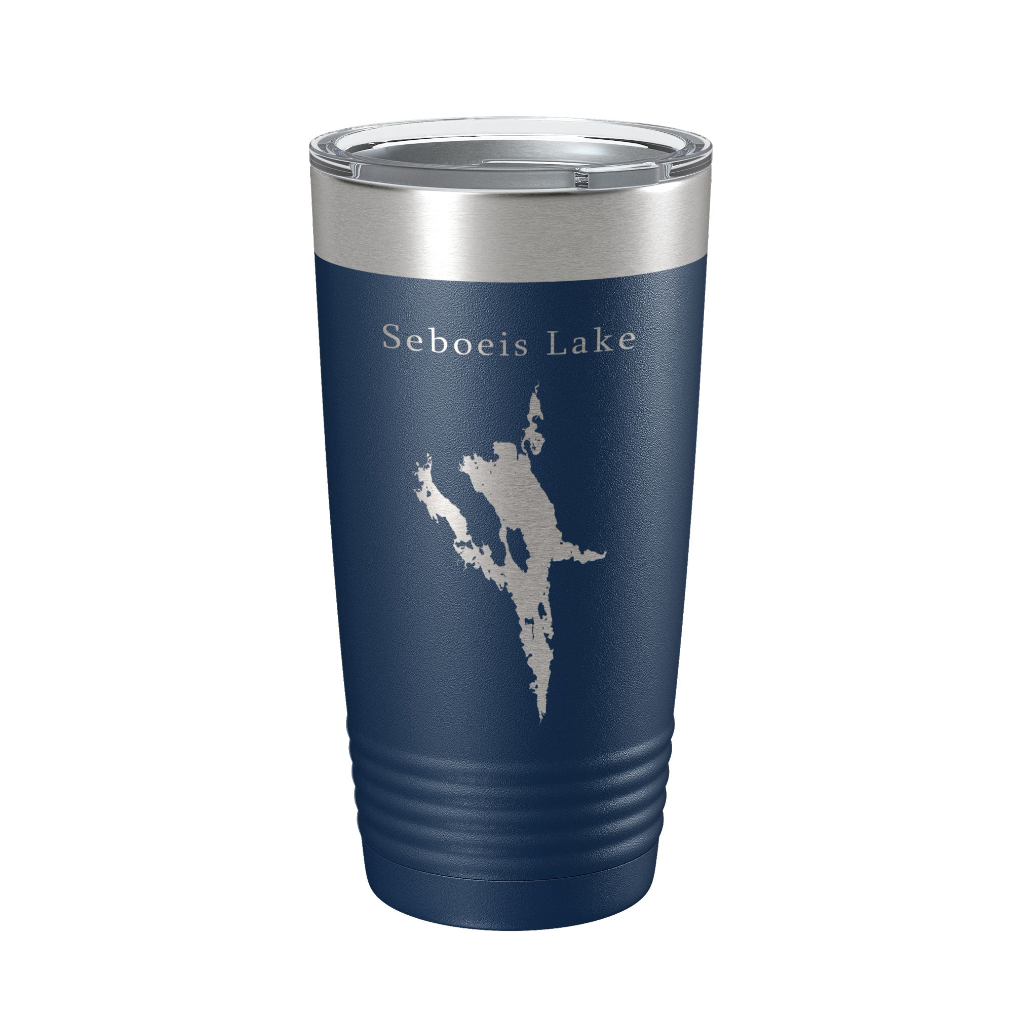 Seboeis Lake Map Tumbler Travel Mug Insulated Laser Engraved Coffee Cup Maine 20 oz
