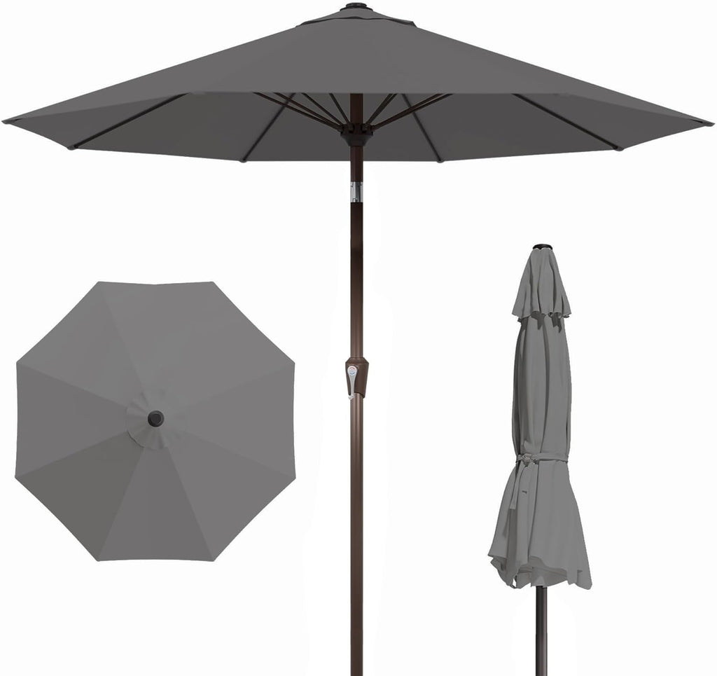 9 Foot Auto Tilt Weather Resistant Outdoor Umbrella