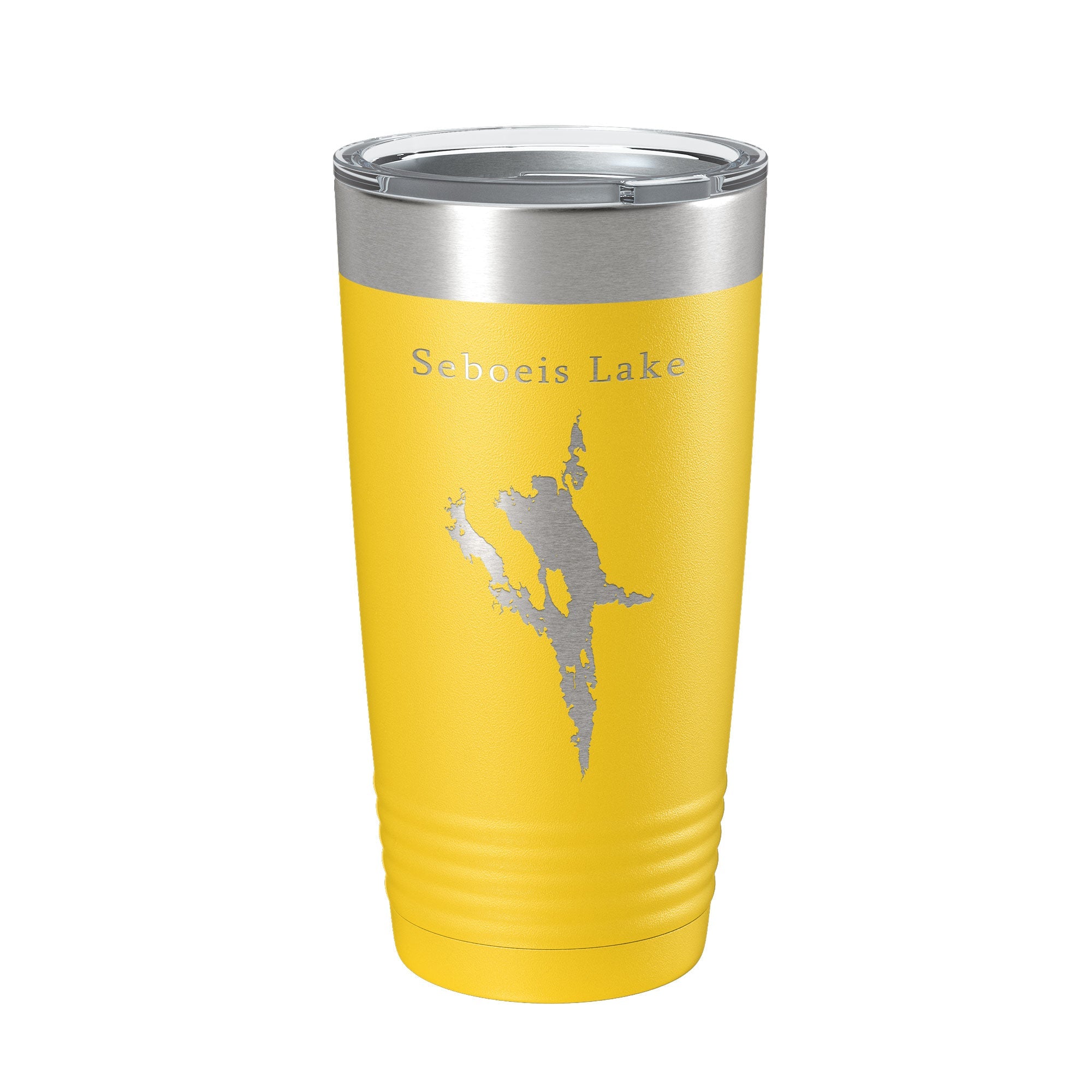 Seboeis Lake Map Tumbler Travel Mug Insulated Laser Engraved Coffee Cup Maine 20 oz